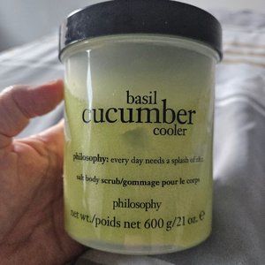 PHILOSOPHY SUPER-SIZED BASIL/CUCUMBER COOLER SALT BODY SCRUB- 21 fl oz- NEW…